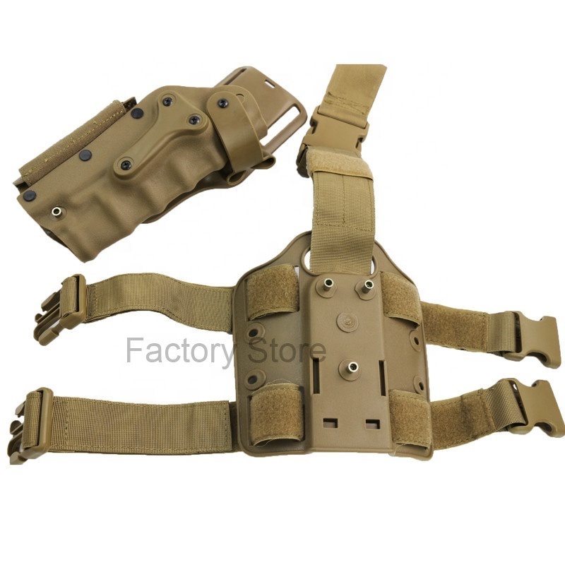 For Left and Right Hand Tactical Hunting Belt Holster Drop leg Holster with Flashlight Bearing