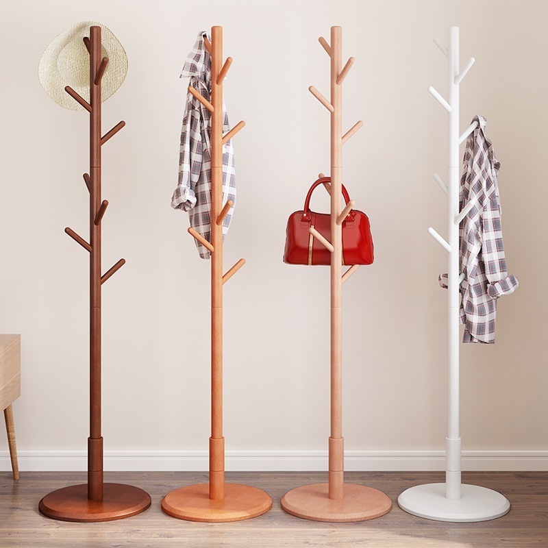 Modern beech wood clothes wooden coat rack stand hanger