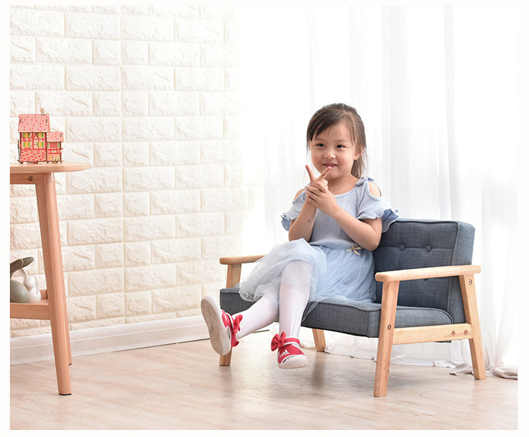 Toddler Kids Single Mini Sofa and Chair with Wooden Frame couch