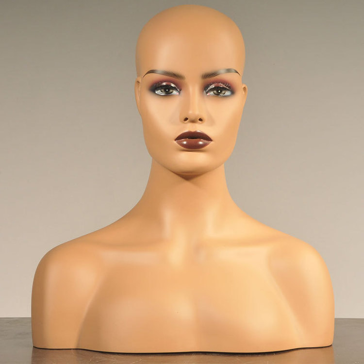 realistic Female Mannequin Head Bust Mannequin Head With Shoulders For Wigs Display