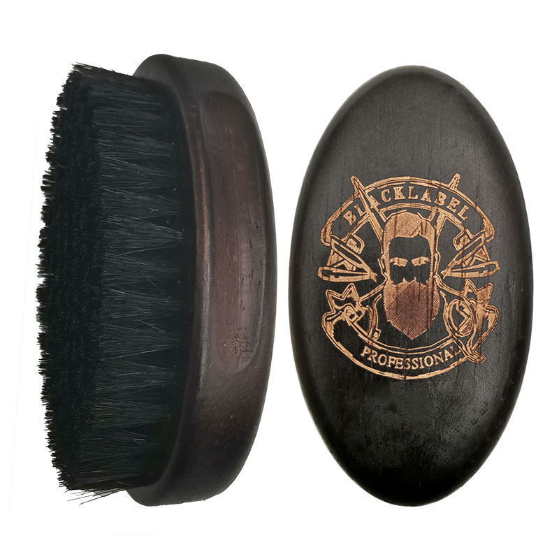 2023 Boar Bristle Soft wave brush 360 curved custom logo Wooden Black Beard Brush Vegan bristle Hair Brush for Men