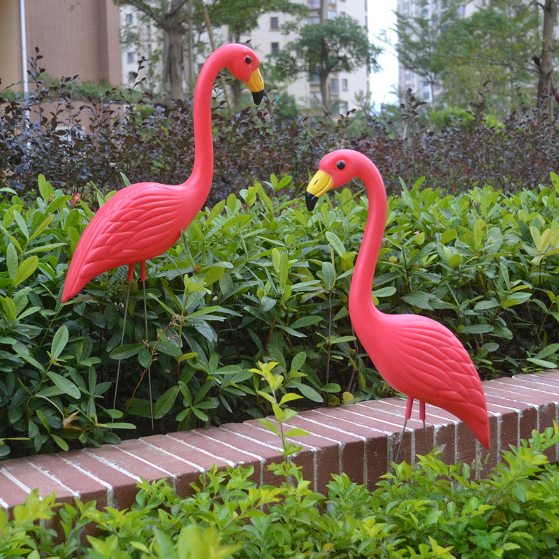 Patio Gardening Animal Decorations Simulation Plastic Flamingo Outdoor Decoration Crafts Flamingo Sculpture