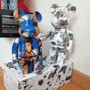 Life Size KAW Bearbrick 400% Van Gogh Block Bear Kaw Statue Violent Bear Resin Crafts For Gift Home Decor