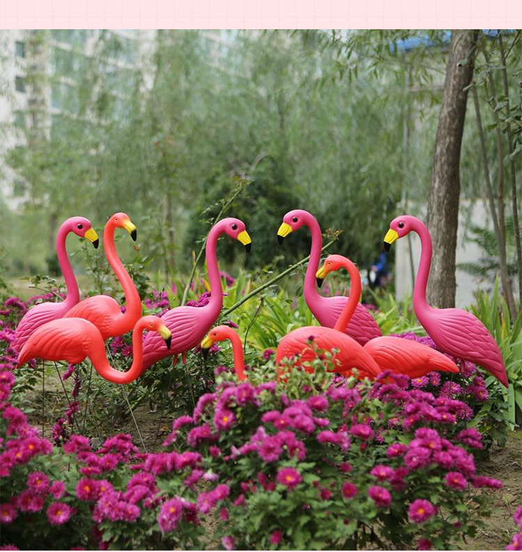 Patio Gardening Animal Decorations Simulation Plastic Flamingo Outdoor Decoration Crafts Flamingo Sculpture