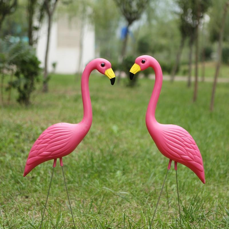 Patio Gardening Animal Decorations Simulation Plastic Flamingo Outdoor Decoration Crafts Flamingo Sculpture