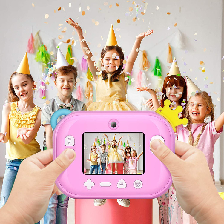 300Dpi Thermosensitive Paper Camera Instant Colour Print Kids Kids Instant Print Camera Rotatable Instant Photo Sticker Camera