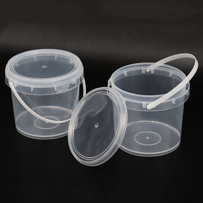 64 oz Plastic Deli Containers with Lids Deli Food Containers Large Round Clear Bucket for Ice Cream Soup Kitchen Food Storage