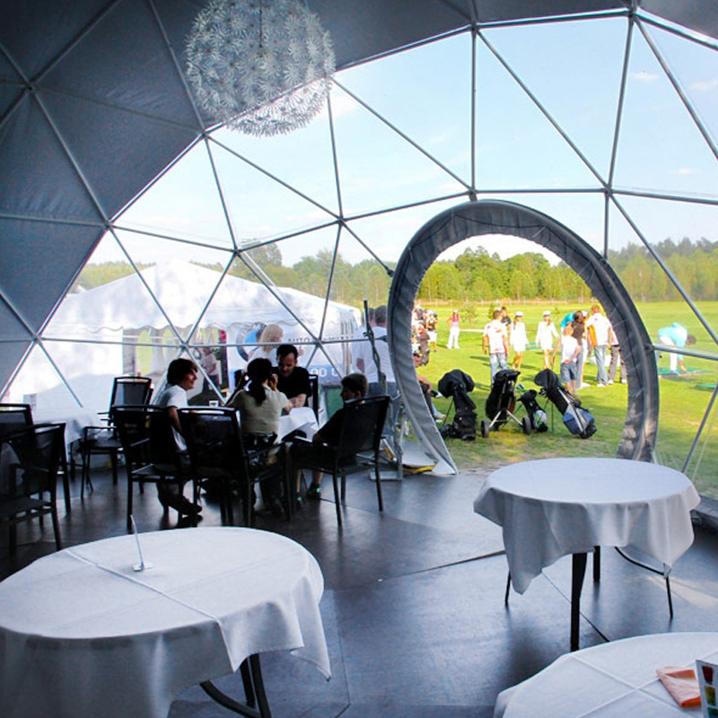 Luxury Restaurant Outdoor Dining Tent Clear Igloo Geodesic Domes For Cafe