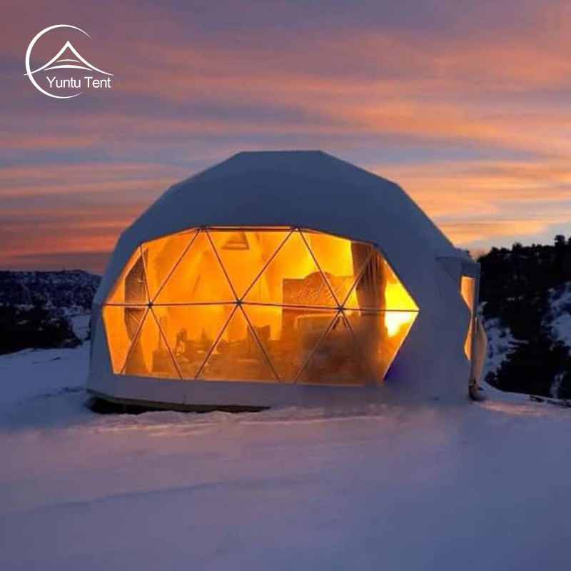 PVC Material Outdoor Geodesic Dome Tent 8M Insulated