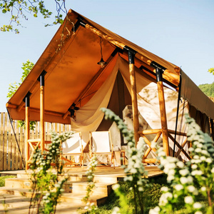 Glamping African Safari Tent With Wooden Frame Prefabricated Villa