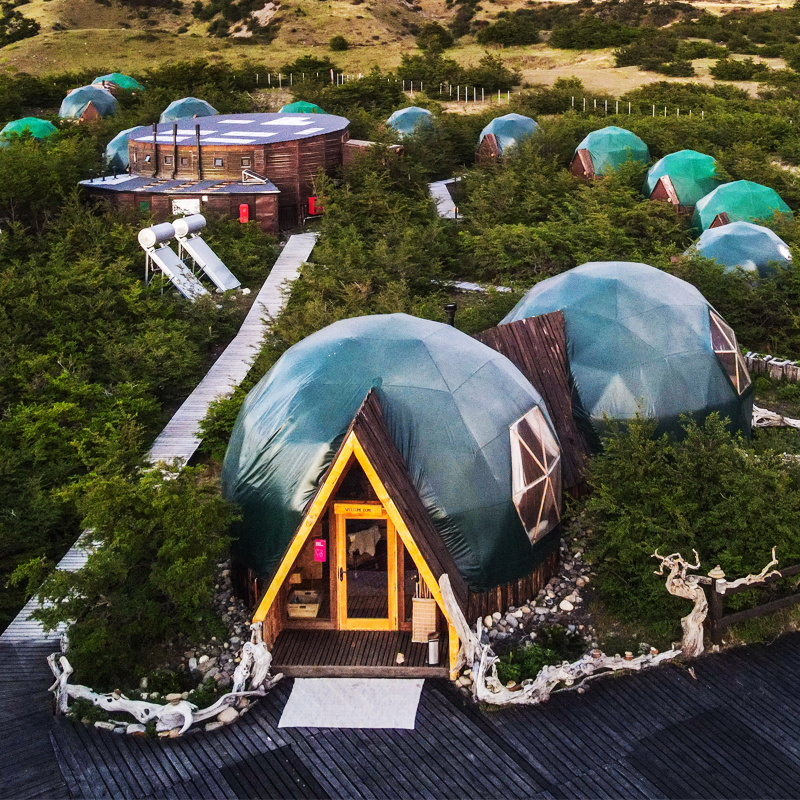 Strong Wind Resistance Glamping Geodesic Dome Tent On Mountain