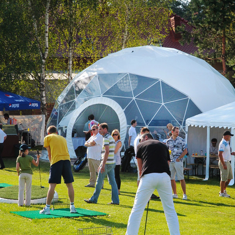 Luxury Restaurant Outdoor Dining Tent Clear Igloo Geodesic Domes For Cafe