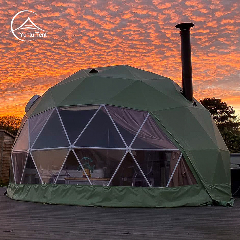 PVC Material Outdoor Geodesic Dome Tent 8M Insulated