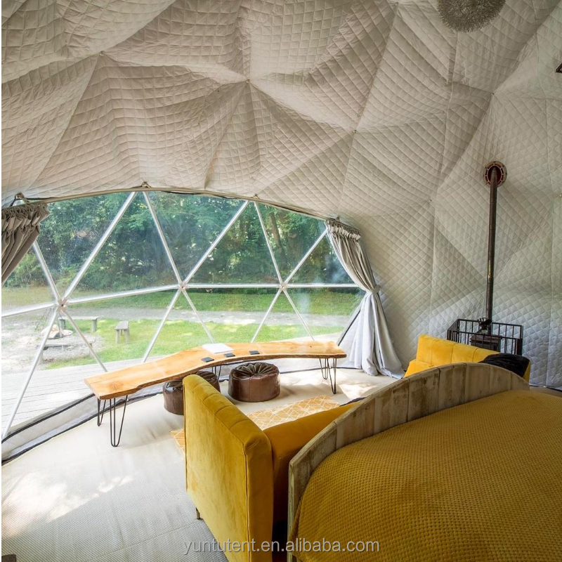 Luxury Hotel Resort Glamping Garden Dome Tent With Bathroom Hot Tub