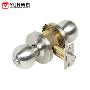 Wholesale Price High Security Ball Key Door Knob Whit Lock Stainless Steel Round Ball Door Knob Lock