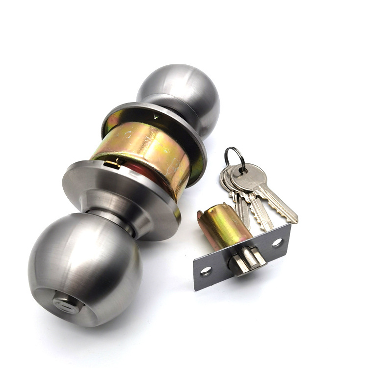 Entry Entrance Keyed Door Cylindrical Knob Lock  Double Cylinder Deadbolt Handle Lock Wholesale