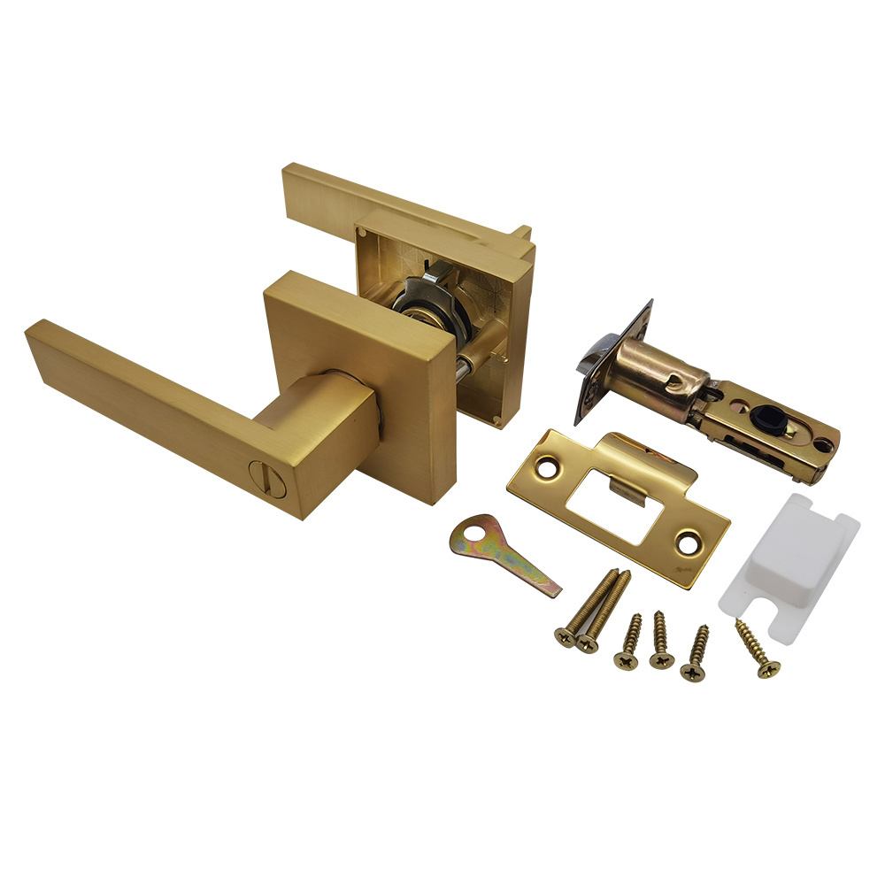 Luxury Villa Newest Style Zinc Alloy Door Handle Lock Set Gold Interior Door Lock And Key For Interior Door