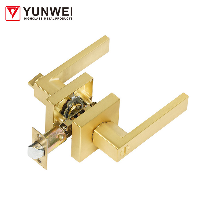 Luxury Villa Newest Style Zinc Alloy Door Handle Lock Set Gold Interior Door Lock And Key For Interior Door