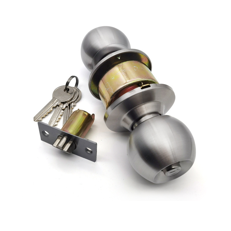 Safety privacy brass cylinder knobset cylindrical lock tubular door knob lock keyed entry door lock