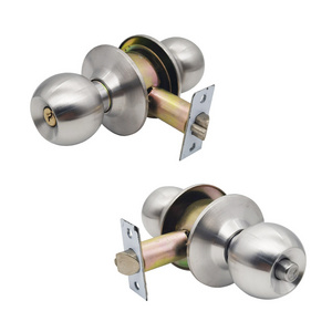 Safety privacy brass cylinder knobset cylindrical lock tubular door knob lock keyed entry door lock