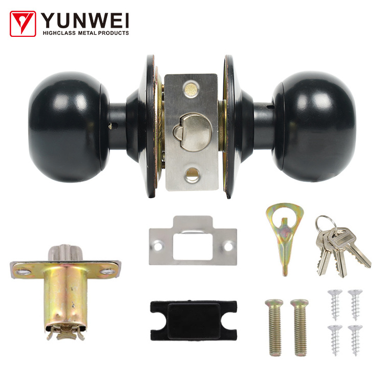 Bathroom Round Handle Shower Room Glass Door Knob Lock Set Stainless Steel Office Sliding Glass Lock