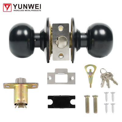 Bathroom Round Handle Shower Room Glass Door Knob Lock Set Stainless Steel Office Sliding Glass Lock