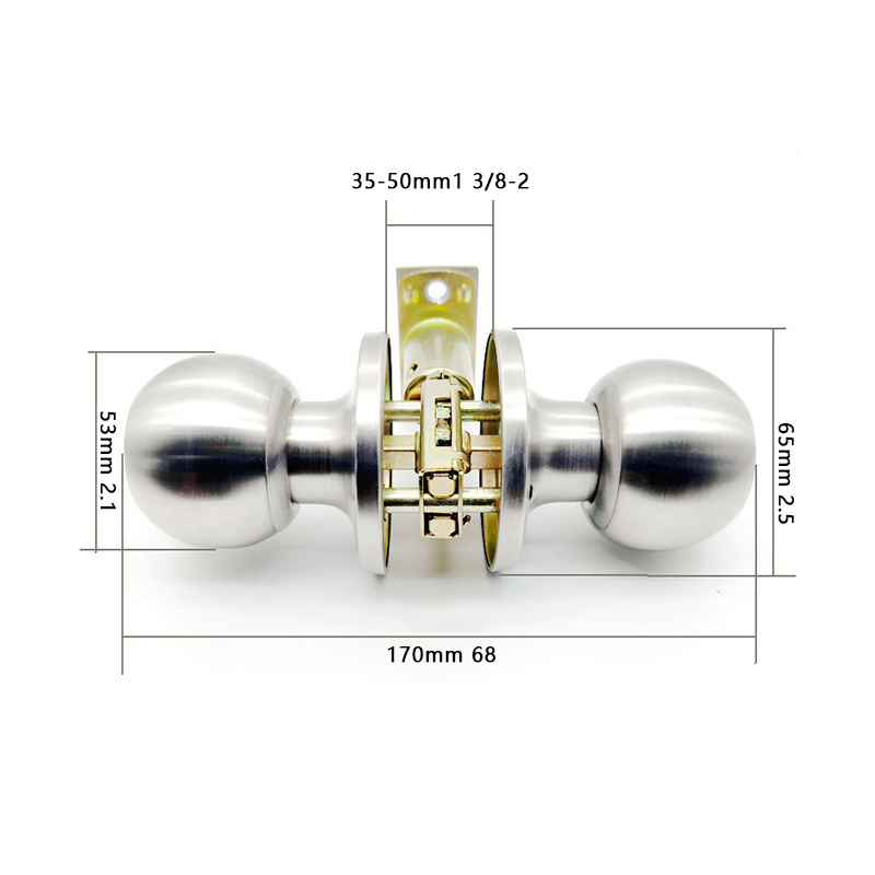 China Factory Ss Ball Entrance Doorlocks Calmortise Lock Interior Round Door Knob Lockset