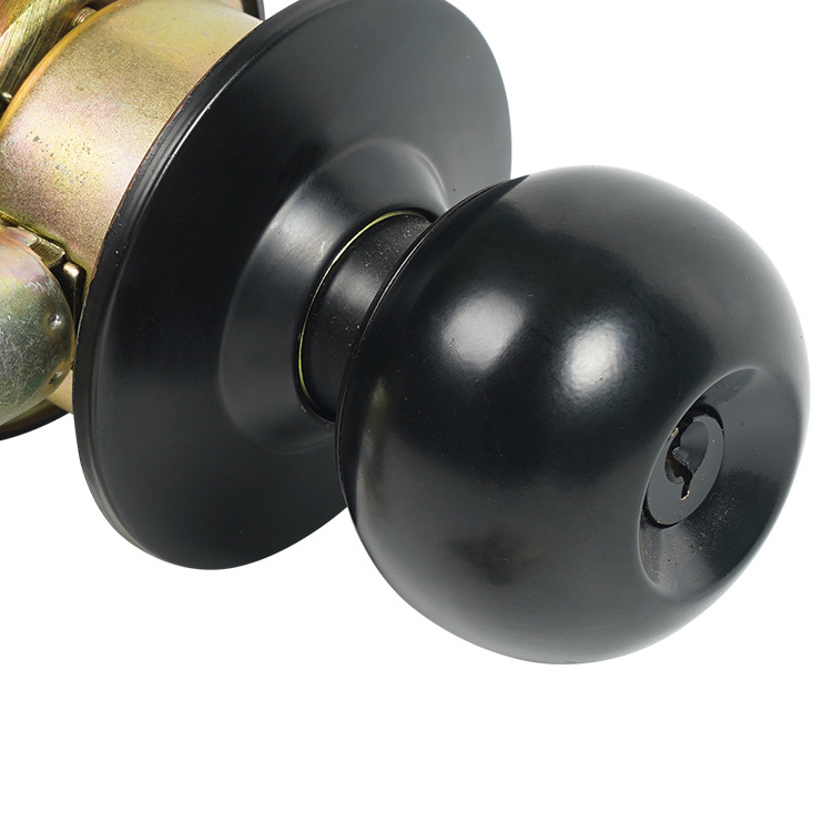 Wholesale Price Easy Install Wood Door Lock Stainless Steel Cylindrical Door Round Tubular Handle Black Door Knobs Lock