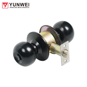 Wholesale Price Easy Install Wood Door Lock Stainless Steel Cylindrical Door Round Tubular Handle Black Door Knobs Lock