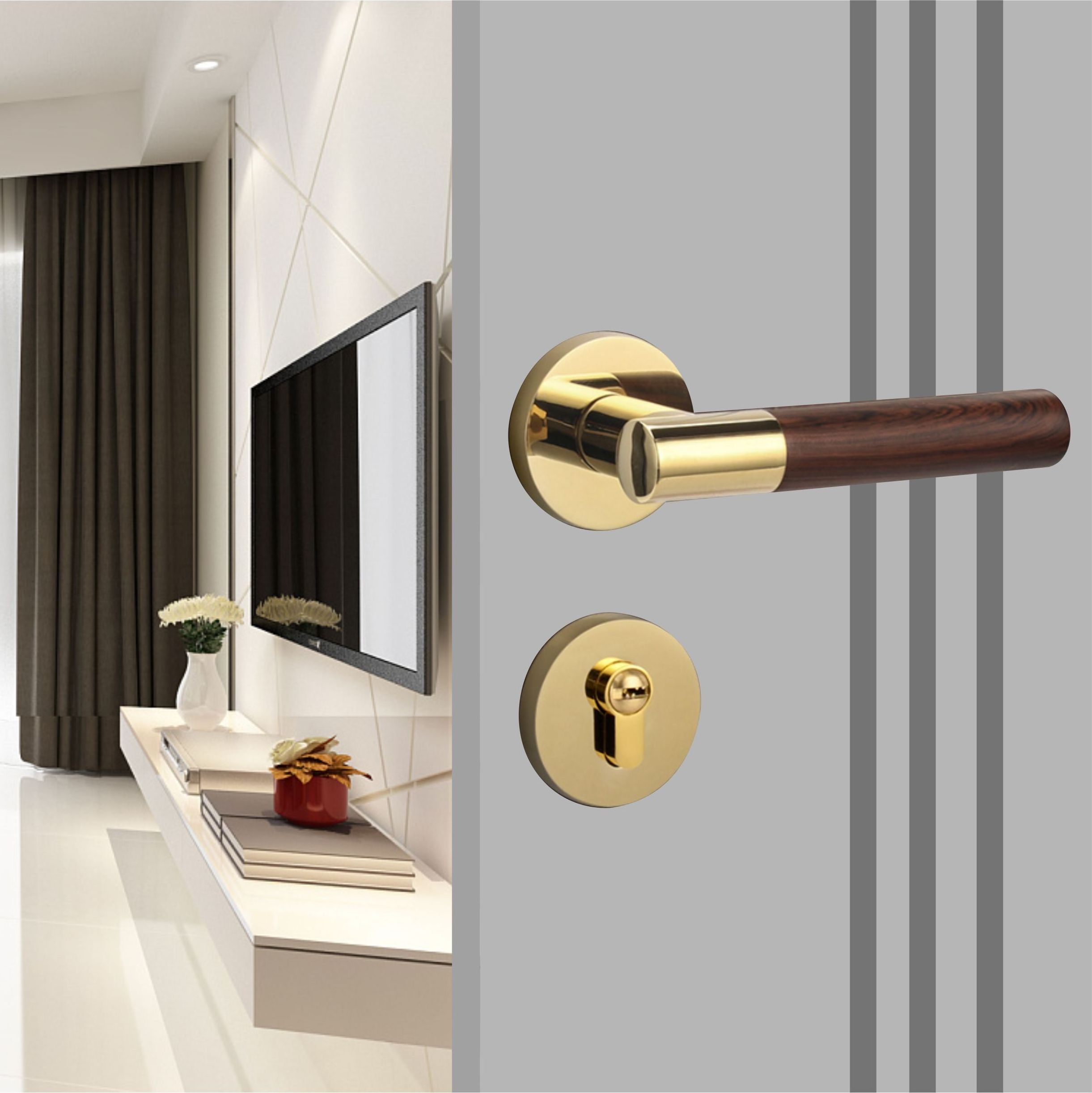 High quality door handle zinc modern handle door exterior door handle lock with dummy