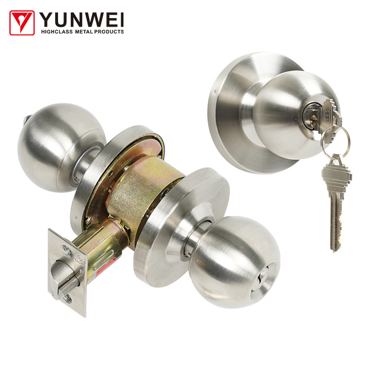 Commercial Grade 2 Cylinder Front Door Lock Entrance Outdoor High Secure Door Lock Stainless Steel Door Lock Knob