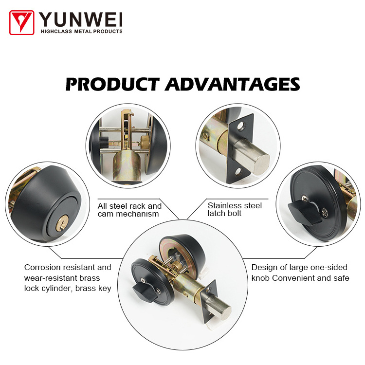 Wholesale Price Automatic Durable Brass Lock Cylinder Deadbolt Lock Keyed Single Double Brass Deadbolt Door Lock