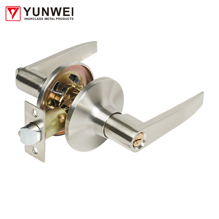 Hot Sale Round Rosette Design Residential Door Handle Lever Set Privacy Latch Handle set Lock With Button Pin