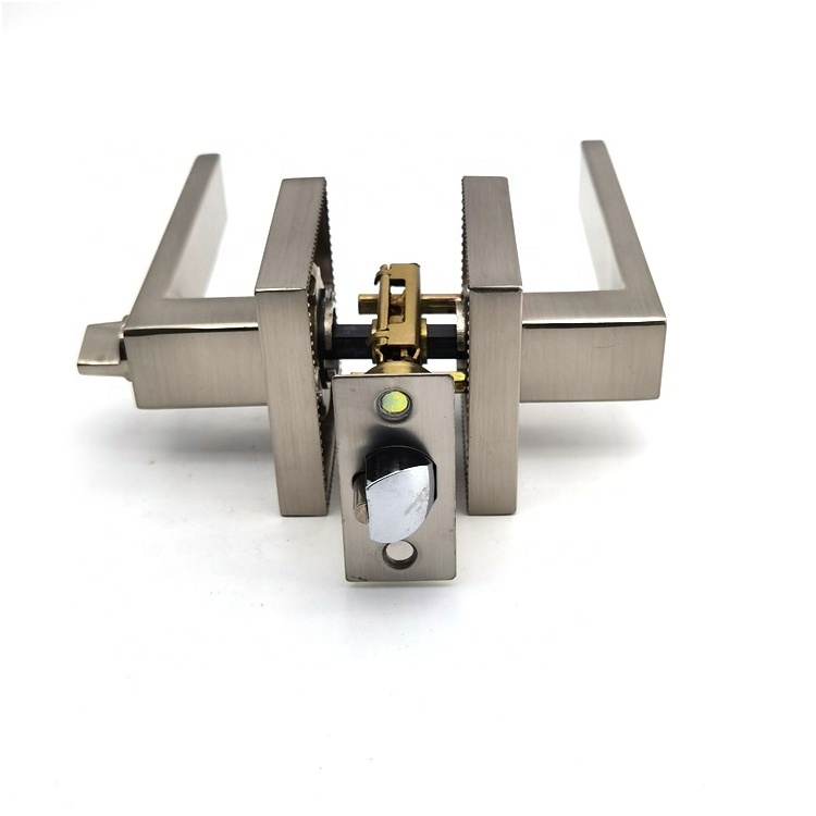 Heavy Duty  Zinc alloy high-end Exterior Door and Front Door Entrance Privacy Passage Lever Satin Nickel Finish Door Lock Handle