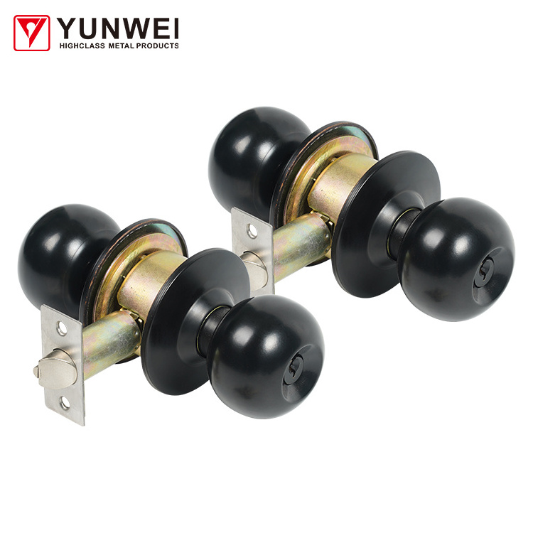 Entry Privacy Bedroom Door Tubular Knob Lock Key Stainless Steel Double Ball Round Cylinder Door Knob Lock