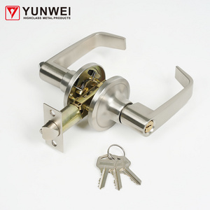 Security Privacy Lever Handle Lock Set Cylinder Zinc Alloy Stainless Steel Bedroom Bathroom Interior Door Lock