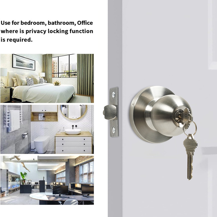 Passage Lock Usa Classroom Stainless Steel Cylindrical Door Knob Locks Type Passage Emergency Exit Door Lock