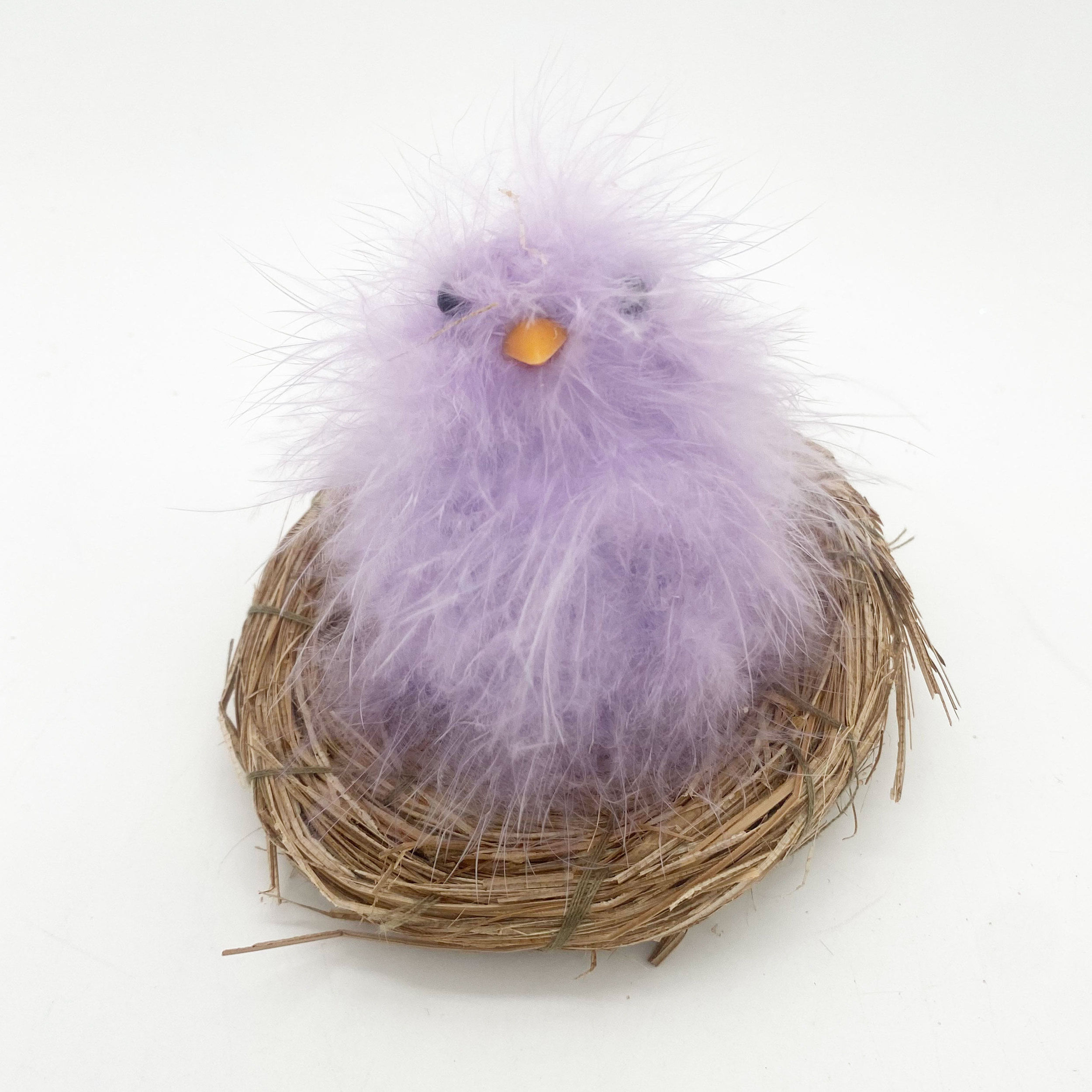 2024 New Design Easter Decoration Plush Chicken Nest  Artificial Small Table Ornaments Feather animal