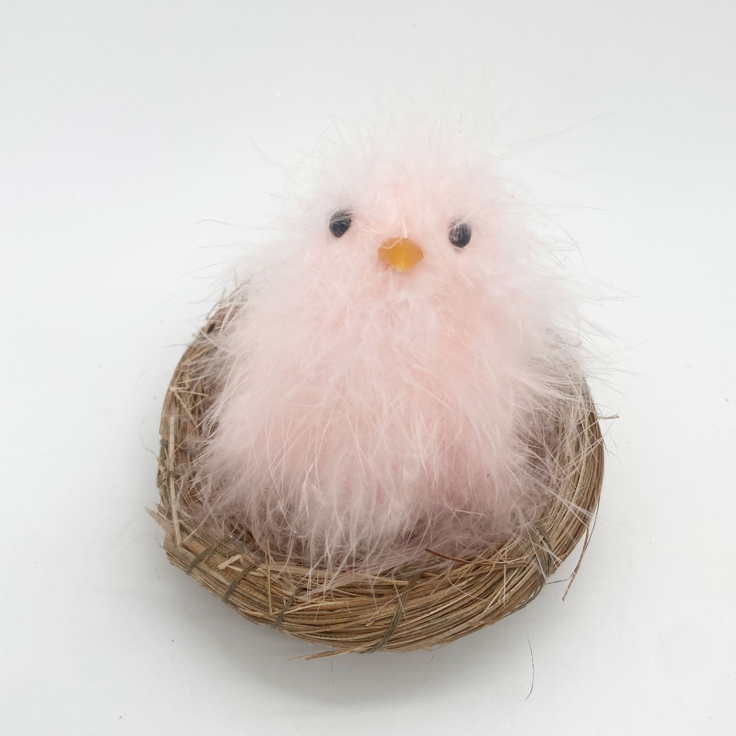 2024 New Design Easter Decoration Plush Chicken Nest  Artificial Small Table Ornaments Feather animal