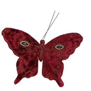 14.5cm handmade  butterfly for Christmas decoration artificial butterflies  multi colors velvet  butterfly clip