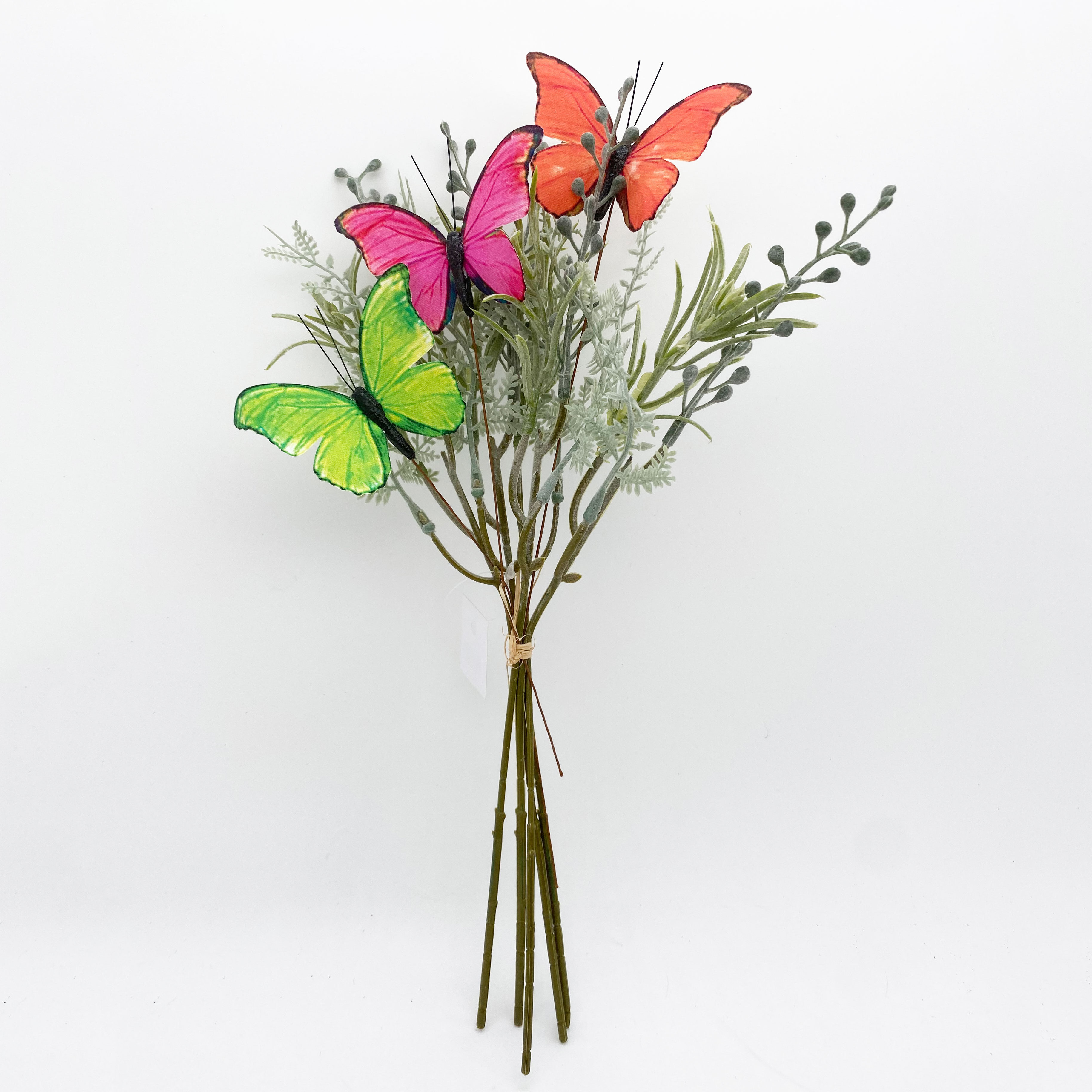 Flower  decorative spring flower Artificial flower Bouquets  and feather butterfly for Home and spring decoration