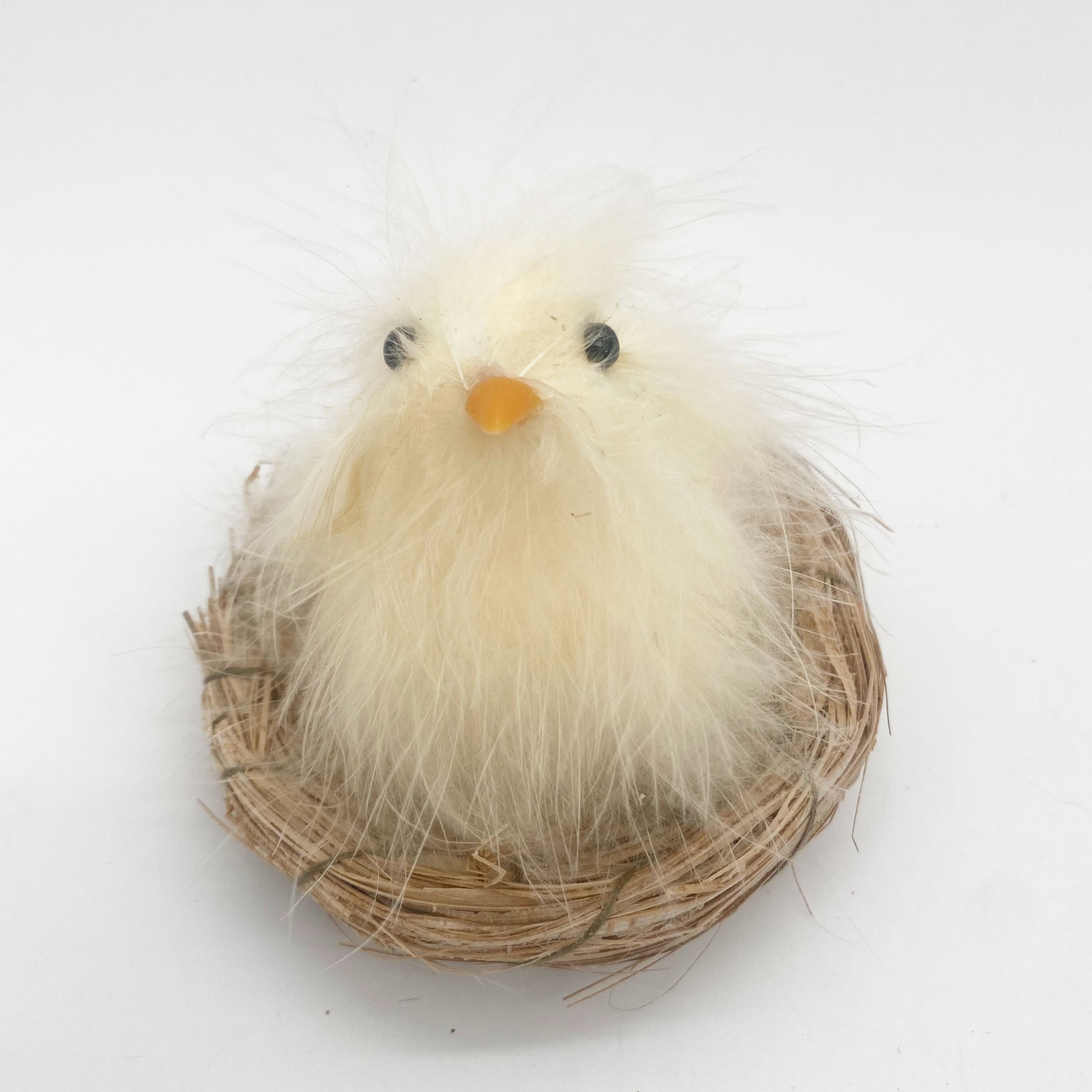 2024 New Design Easter Decoration Plush Chicken Nest  Artificial Small Table Ornaments Feather animal