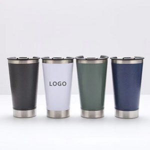 16 Oz Frosted Vacuum Insulated 304 Stainless Steel Custom Sublimation Wine Coffee Beer Cup Tumbler With Bottle Opener