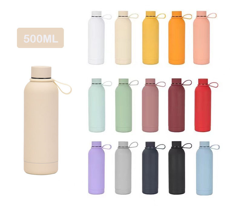 Custom Logo Double Wall Vacuum Insulated Bottles Small Mouth 350ML 500ml 750ML Small Mouth Stainless Steel Sports Water Bottle