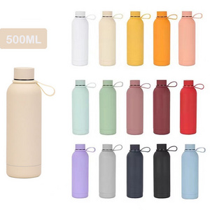 Custom Logo Double Wall Vacuum Insulated Bottles Small Mouth 350ML 500ml 750ML Small Mouth Stainless Steel Sports Water Bottle