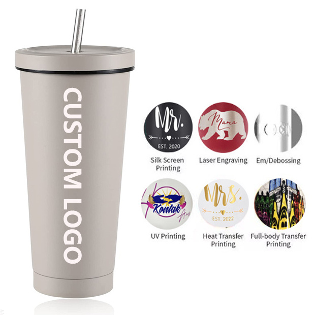 Customize Eco-Travel  Keep Hot Keep Cold Stainless Steel Coffee Skinny  Mug Tumbler Cups With Straw And Lid