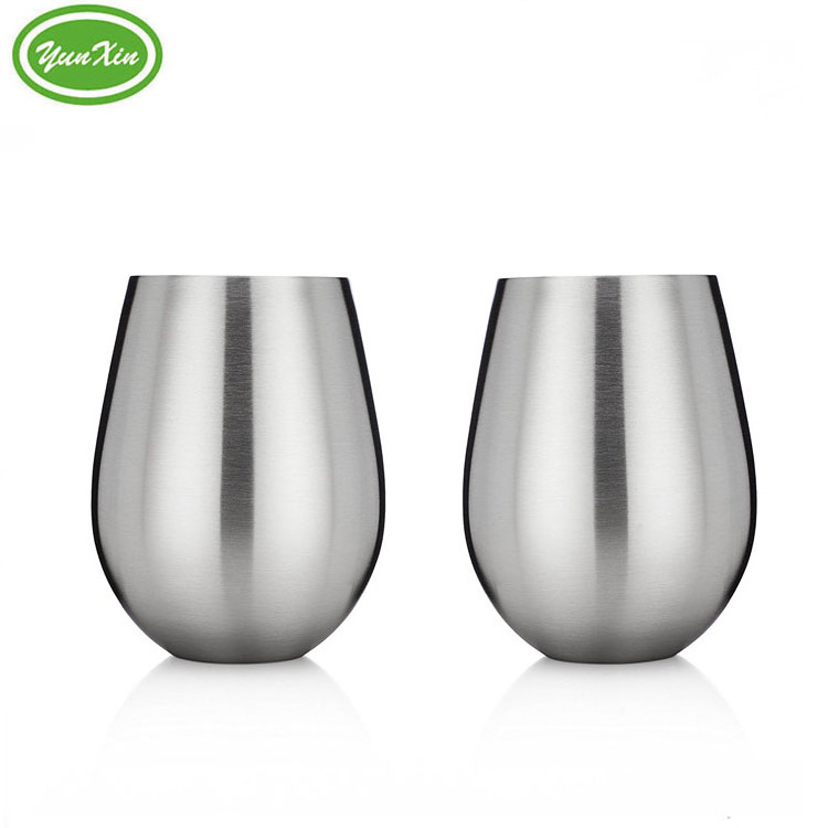 Unbreakable Shatterproof Dishwasher Safe 18 OZ Stainless Steel Stemless Wine Cup,Tumbler