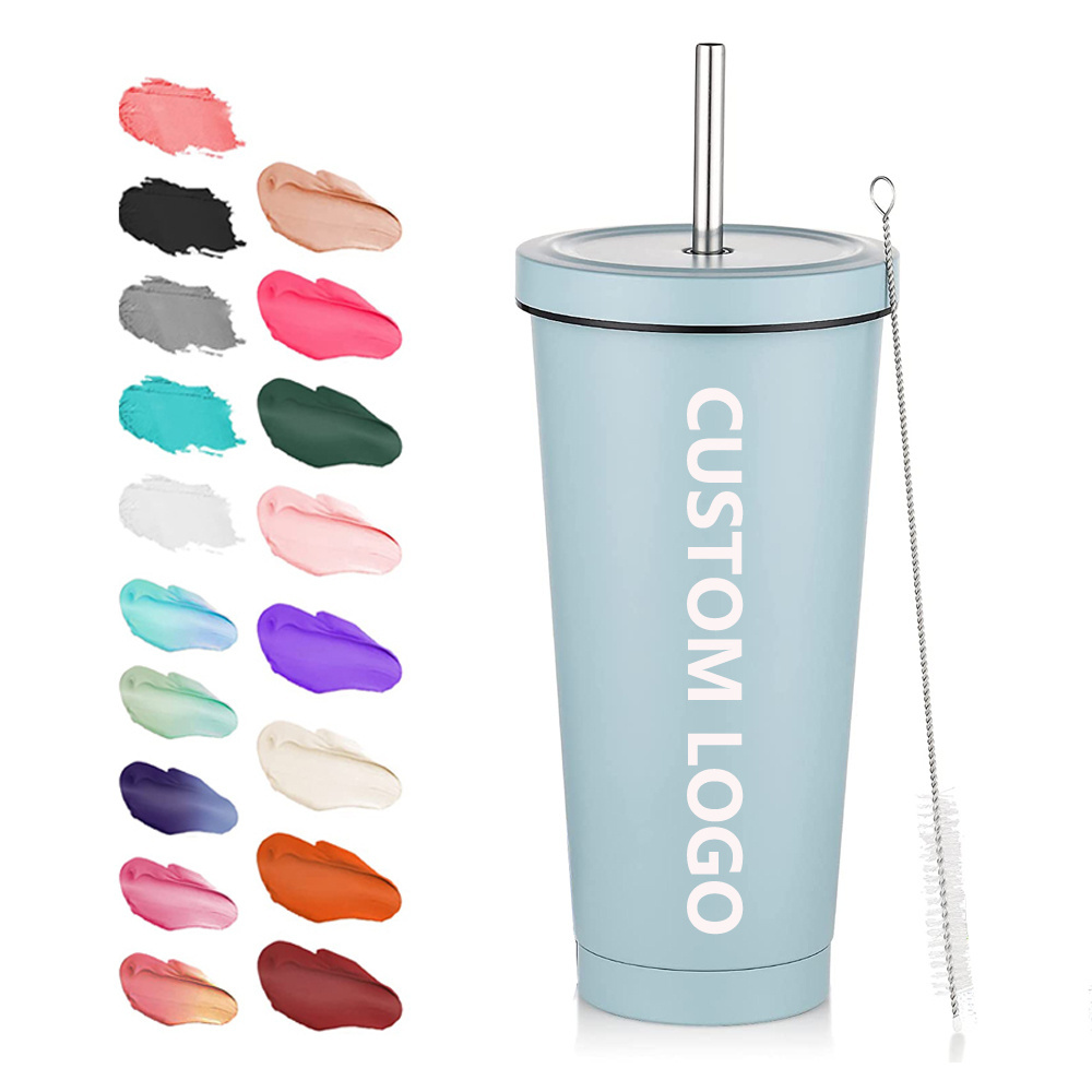 Customize Eco-Travel  Keep Hot Keep Cold Stainless Steel Coffee Skinny  Mug Tumbler Cups With Straw And Lid