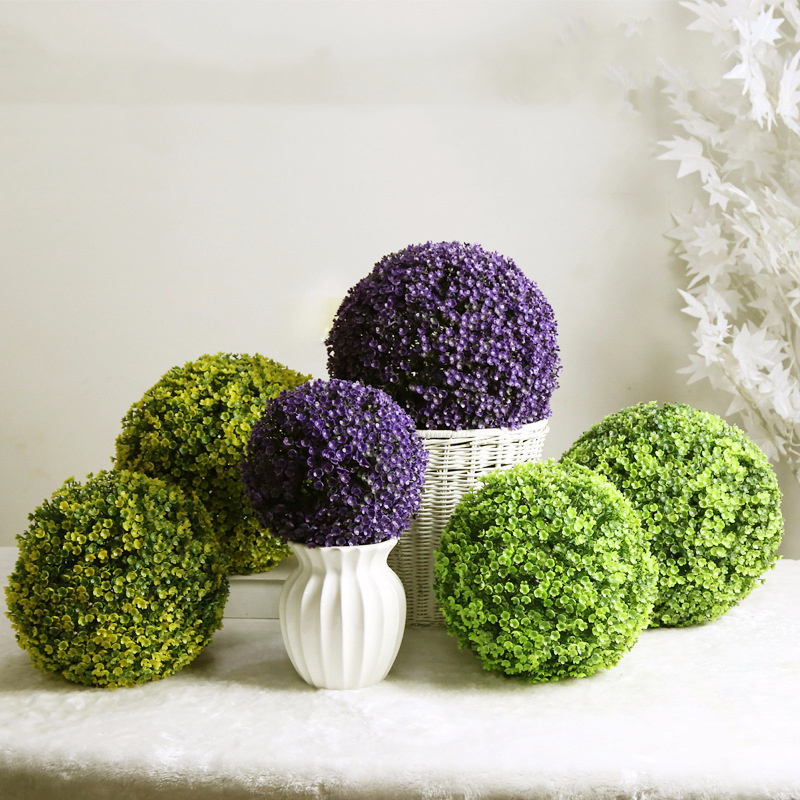 Grass Ball Hydrangea Green Plants Living Room Ceiling Decoration Wedding Plastic Hanging Fake Flower Ball Artificial Plants