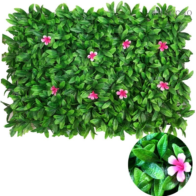 Artificial Lawn Osmanthus Leaves Fake Green Plant Wall Plastic Fake Turf Outdoor Landscape Decoration Artificial Grass Wall